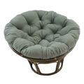 International Caravan 42 in. Rattan Papasan Chair with Solid Twill Cushion, Grey 3312-TW-GY